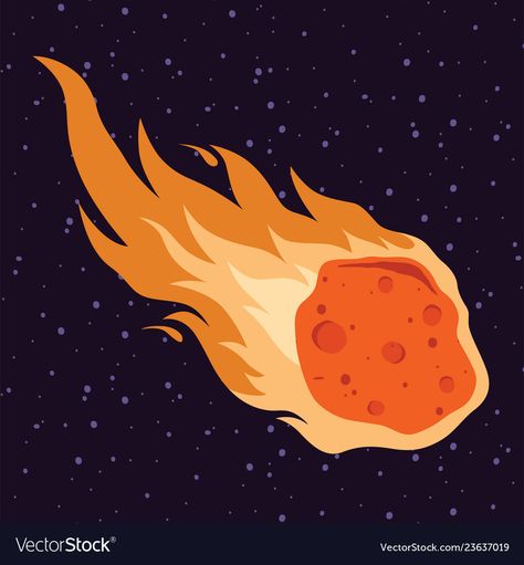 Asteroid Illustration, Meteor Aesthetic, Asteroid Drawing, Meteor Drawing, Meteor Illustration, Flame Illustration, Meteor Rain, Rain Fall, Motorcycle Paint Jobs