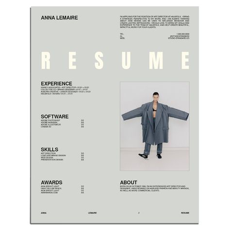 The HAUS Resume Kit is the perfect way to make sure your resume stands out from the crowd. With 15 professionally designed templates for Canva and Indesign in both US Letter and A4 formats, you'll be able to easily create a beautiful, unique resume. Cv Fashion Designer, How To Make Portfolio, Fashion Designer Resume, Good Resume, Fashion Resume, Good Typography, Unique Resume, Design Resume, Portfolio Resume