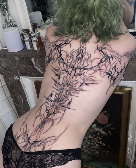 Sigil Tattoo, Wicked Tattoos, Tasteful Tattoos, Spine Tattoos For Women, Spine Tattoos, Black Ink Tattoos, Elegant Tattoos, Back Tattoos, Dope Tattoos