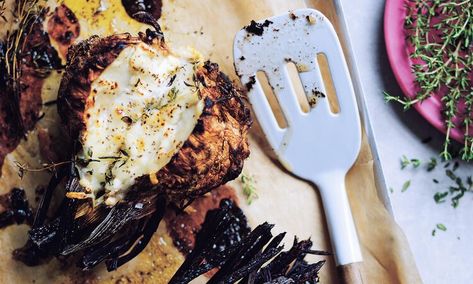 Hideously delicious: Alice Zaslavsky’s salt baked butterflied celeriac cheese — The Guardian Cheese Food, The Octopus, Gluten Free Cheese, Travel Magazine, Food And Travel, Oven Cleaning, Oven Racks, Side Dishes Easy, Cheese Recipes