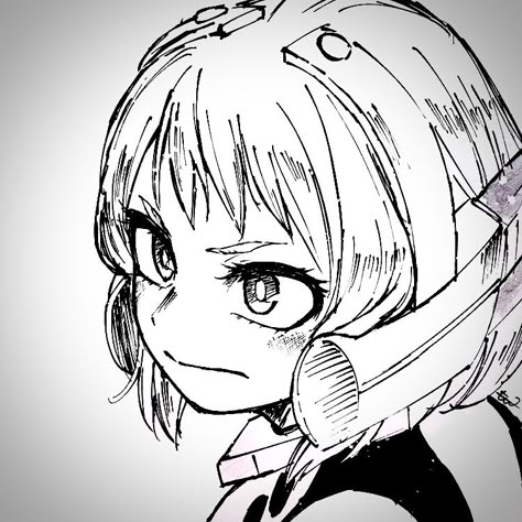 Mha Manga Ochako, Mha Manga Uraraka, Ochako Uraraka Sketch, Ochako Uraraka Icon Manga, Ochaco Manga Icon, Uraraka Side Profile, Uraraka Pfp Manga, Mha Ochako Manga, Mha Uraraka Icons