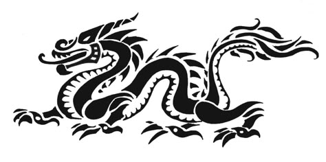 Dragon Drawings Simple, Tattoo Dragon Ideas, Simple Dragon Drawing, Chinese Dragon Symbol, Simple Dragon, Forearm Tattoo Quotes, Orca Tattoo, Molecule Tattoo, Tattoo Diy