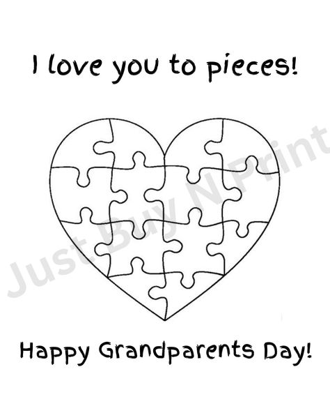 Grandparents Day Worksheets, Grandparents Day Cards, Grandparents Day Crafts, Happy Grandparents Day, Alphabet Pictures, Grandparents Day Gifts, Love You To Pieces, Celebration Card, Parents Day