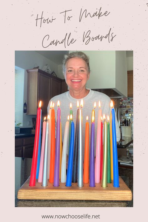 Make a candle board for great birthday pictures. You'll fall in love with these wooden candle holders. Dyi Candle, Candle Board, Make A Candle, Birthday Candle Holder, Milestone Birthday Party, Aroma Therapy, Buy Candles, Wooden Candle, Wooden Candle Holders