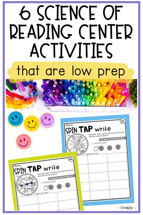 6 Center Activities aligned to the Science of Reading - The Krafty Teacher Science Of Reading 1st Grade Centers, Science Of Reading Kindergarten Centers, Science Of Reading Prek, Science Of Reading Centers First Grade, Centers For Second Grade, 1st Grade Books, Intervention Classroom, Structured Literacy, Decodable Readers