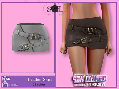 The Sims Resource - Y2K_SL_Leather_Skirt Chessie Cat, Sims Wardrobe, Sims 4 Cc Eyes, Low Rise Skirt, Sims Clothes, Sims 4 Gameplay, Skirt Y2k, Sims 4 Mods Clothes, Tweed Mini Skirt