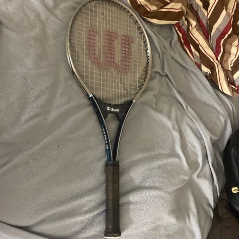 Wilson tennis racket Tennis Racket Aesthetic, Wilson Tennis Racket, Summer Core, Wilson Tennis, Tennis Aesthetic, Tennis Champion, Sporty Aesthetic, Tennis Rackets, Tennis Racket