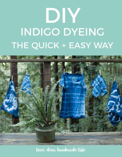 DIY Quick and Easy Indigo Dyeing Indigo Dye Diy, Easy Diy Tie Dye, Indigo Dye Techniques, Shibori Diy, Ty Dye, Indigo Cloth, Indigo Dyeing, Indigo Plant, Natural Dye Fabric