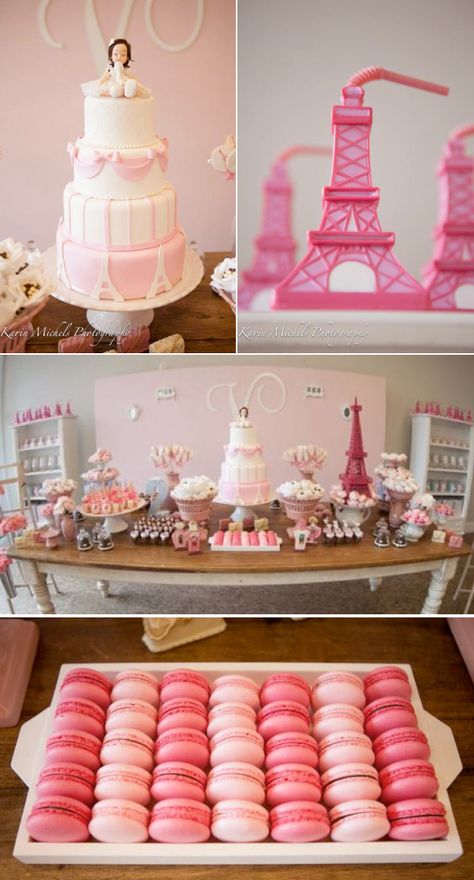 Vintage Parisian Paris Girl Bridal Shower Theme | This website has amazing themes for any party or get together Paris Birthday Theme, Paris Themed Birthday Party, Buffet Dessert, Parisian Party, Paris Birthday Parties, Paris Theme Party, Paris Birthday, Paris Themed, Paris Party