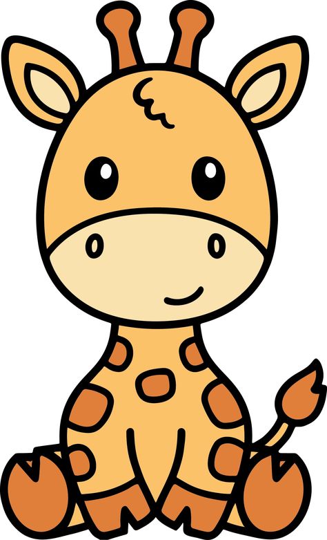 Zoo Animals Drawing, Giraffe Drawing Easy, Animated Giraffe, Safari Template, Giraffe Clip Art, Cute Giraffe Drawing, Drawing Pictures For Kids, Giraffe Clipart, Birthday Balloons Pictures