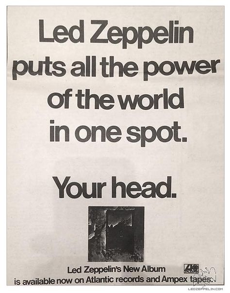 Led Zeppelin IV 1971 ad (Power of the world) Led Zeppelin I, Led Zeppelin Poster, Zeppelin Art, Led Zeppelin Iv, Physical Graffiti, Led Zeppelin Ii, Ludwig Drums, Houses Of The Holy, Led Zep