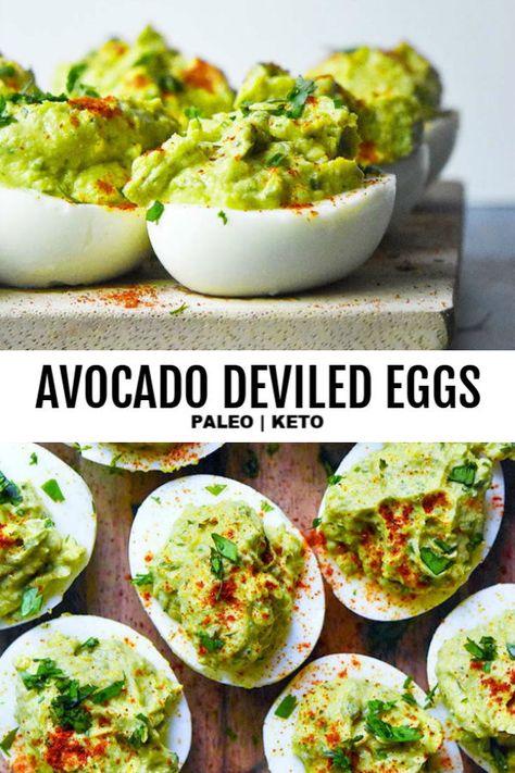 Avocado Deviled Eggs Recipe, Avocado Recipes Healthy, Avocado Deviled Eggs, Resep Salad, Resep Diet, Deviled Eggs Recipe, Keto Brownies, Eggs Recipe, Eating Plan