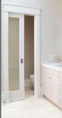 I like this pocket door separating the toilet and sink from rest of washroom. This way the other boys can still brush their teeth while someone is in the shower. Bedroom With Bath, Bathtub Remodel, Toilet Room, Bathroom Closet, Closet Remodel, Master Bath Remodel, Diy Bathroom Remodel, Pocket Door, Trendy Bathroom