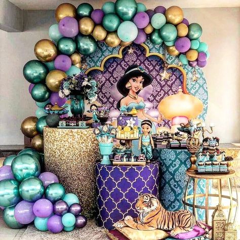 Aladdin Birthday Party Decoration, Aladdin Birthday Party Ideas, Aladdin Halloween, Princess Jasmine Party, Aladdin Birthday Party, Princess Jasmine Birthday Party, Arabian Nights Party, Aladdin Party, Princess Jasmine Birthday