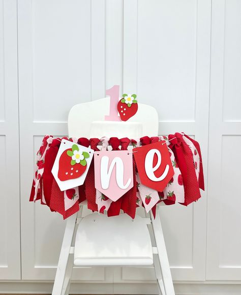 Strawberry 1st Birthday Girl High Chair Banner, Berry First Birthday Party Decorations, Sweet One Birthday Banner, Cake Smash Wall Banner - Etsy Strawberry One Birthday Party, Berry 1st Smash Cake, Berry First Birthday Girl, Strawberry First Birthday Party, Sweet One First Birthday Strawberry Decorations, Berry Sweet 1st Birthday Smash Cake, One Berry Sweet Girl Birthday, 1st Birthday Girl Strawberry Theme, Berry One Birthday