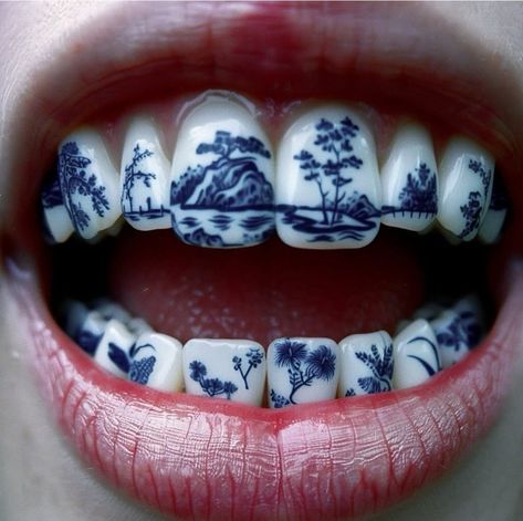 Chinese Artwork, Behind Blue Eyes, Grills Teeth, Tooth Gems, Tooth Gem, Weird But True, Into The Abyss, Teeth Jewelry, The Abyss