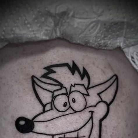 Kirk Tattoos on Instagram: "Crash Bandicoot done today on a lovely gent who got this because he used to play it with his grandad when he came over to visit, My son is #crashbandicoot mad so hearing his story and getting to tattoo this on him was so wholesome! 🦊 #gamertattoo #crashbandicoottattoo" Crash Bandicoot Tattoo, Gamer Tattoos, Crash Bandicoot, Tattoos