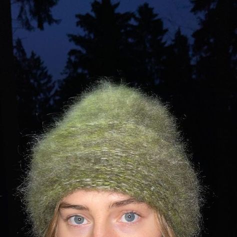 @deima_knitwear on Instagram: "WINTER BEANIE 💚 in moss green, the warmest, most fluffy hat of them all." Deima Knitwear, Fluffy Beanie, Fluffy Hat, Green Beanie, November 13, Winter Beanie, Moss Green, Beanie Hat, Beanie Hats