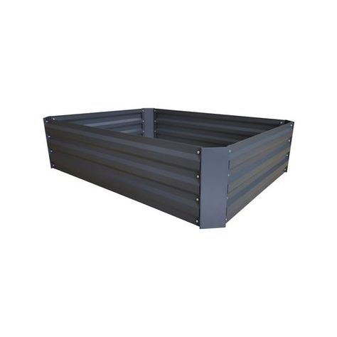 Saxon Raised Garden Bed 120X90X30cm Black - Bunnings New Zealand Shutters With Curtains, Garden Bed, Raised Garden, Raised Garden Beds, Small Appliances, Galvanized Steel, Curtains With Blinds, Garden Beds, Kitchen Inspirations