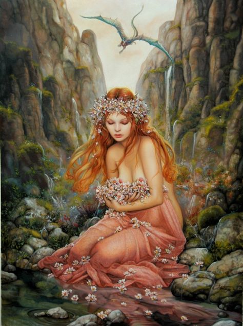 Spanish Painters, Spanish Artists, Fantasy Fairy, Fairy Angel, Ethereal Art, Fantasy Illustration, Fantasy World, Animation Art, Dark Fantasy