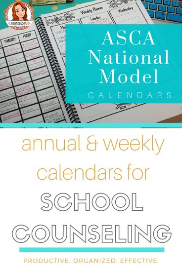 The counselor's time is always in demand but there are so many hours in the day. How can you cope with all the demands without sacrificing your program (or your sanity)? I've already shared how to use your calendar as a productivity tool. Today, we are going to look into the annual and weekly calendar components of the ASCA National Model. Check out my video tutorial. School Counselor Organization, Counseling Organization, Middle School Counselor, School Guidance Counselor, School Counselor Resources, School Counseling Office, School Counseling Activities, School Counselor Office, High School Counselor