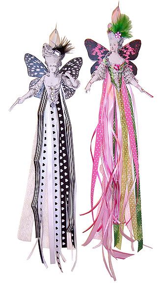 DIY Ribbon Dolls (great use for leftover odd pieces of ribbon)...ooooh I have several of the head/arm sets...now a purpose for them! Paper Dolls Diy, Ribbon Art, Diy Ribbon, Ribbon Crafts, Fairy Dolls, Doll Crafts, Diy Doll, Art Collage, Vintage Paper