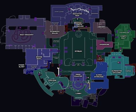 Fnaf Security Breach Map Layout, Fnaf Layout, Fnaf Models, Fnaf Collection, Mall Map, Sb Ruin, Superstar Daycare, Fnaf Daycare, Fnaf Minecraft