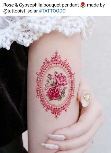 Victorian Tattoo Vintage, Victorian Tattoo Ideas, Tattoo Frame, Victorian Tattoo, Pearl Tattoo, Pearl Border, Cage Decor, Gypsophila Bouquet, Jewel Tattoo