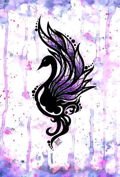 Delightful ornate black swan design for women. . Style: Watercolor. Color: Black. Tags: Cute, Amazing, Beautiful Black Swan, Feathers, Deviantart, Black, Color, Design, Art