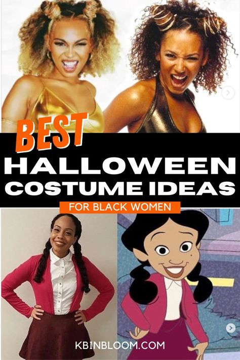 Baps Costume Ideas, Numbah 5 Halloween Costume, Black Characters Costumes, Halloween Ideas For Black Women, Halloween Costume Ideas Girl Black, African Halloween Costumes, Black Tv Characters Costumes, Halloween Costumes Women Black Women, Halloween Costumes Brown Skin