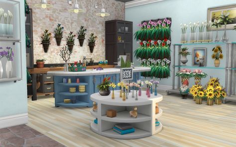 femmeonamissionsims — Nolan Noel: A Secret Santa Gift for @nolan-sims​! ... Cozy Studio Apartment, Cradle Of Civilization, April Flowers, Florist Shop, Interior Illustration, Tea Party Birthday, Secret Santa Gift, Floral Shop, Sims House