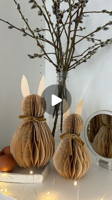 Kateryna Skrypnyk on Instagram: "DIY Easter Bunny 🐰  #easterdecor#easterbunny#diy#diyblog#diyblogger#easterdecoration#honeycomb#homedecor#diyhomedecor#diytutorial#tutorial#ukrainian#ukrainianblogger#рукоділля#eastercrafts#eastergifts#easterbunnies" Diy Easter Bunny, Easter Paper Crafts, Paper Bunny, Fun Easter Crafts, Easy Easter Decorations, Easter Bunny Crafts, Easter Eggs Diy, Easter Bunny Decorations, Easter Decorations Christian