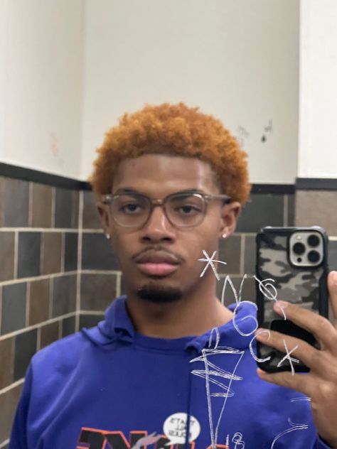 Men Ginger Hair, Ginger Hair Color Men, Ginger Cornrows Men, Ginger Buzzcut Men, Brown Hair Colors Men, Ginger Afro Hair, Ginger Hair Men Black, Black Men With Dyed Hair, Ginger Black Man