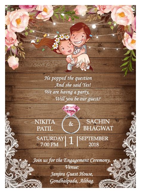 Virtual Invitation Card Design/Gif for my Sister's Engagement Ceremony Invitation Card Content Ideas, Funny Engagement Invitations, Invitation For Engagement Ceremony, Engagement Invitation Card Design Templates, Virtual Invitation Wedding, Wedding Card Content, Engagement Card Design Invitation Ideas, Engagement Cards Messages, Engagement Cards Ideas Invitations