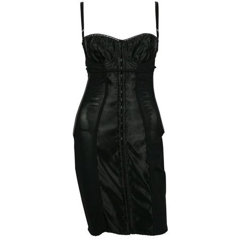 Preowned Dolce & Gabbana Black Lingerie Corset Bustier Dress ($739) ❤ liked on Polyvore featuring intimates, shapewear and black Fashion Dresses Black, Black Cocktail Dresses, Dresses Fitted, Dresses Corset, Knee Length Cocktail Dress, Cocktail Dress Vintage, Vintage Corset, Corset Bustier, Bustier Dress