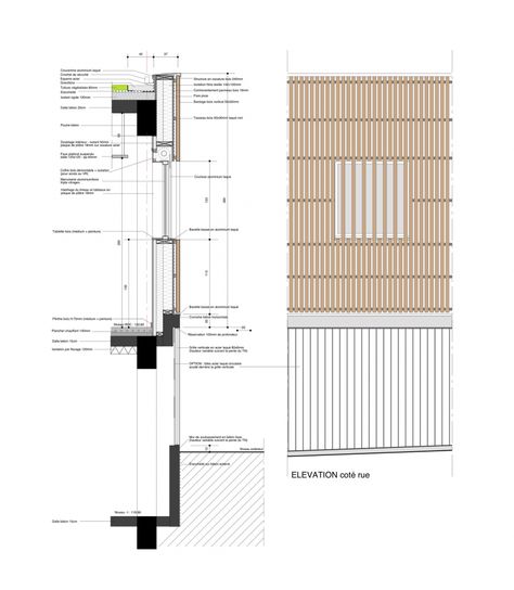 The House of the Early Childhood / TOPOS ARCHITECTURE Architectural Graphics, Architecture Facade, Wood Facade, Wooden Facade, Facade Architecture Design, Plans Architecture, Wood Architecture, Wood Cladding, Architectural Section