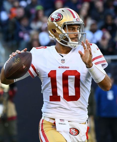 49ers Wallpaper, 49ers Quarterback, Jimmy Garoppolo, Nfl 49ers, Nfl Players, Aesthetic Images, Nfl Teams, Football Helmets, Nfl