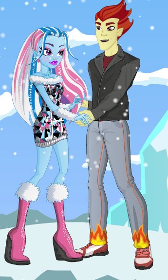 Abbey and Heath Abby X Heath, Heath Monster High, Abby Abominable, Abby Bominable, Heath Burns, Monster High House, Monster High Boys, Mythological Monsters, Abbey Bominable