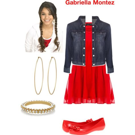 High School Musical - Gabriella Montez by kawaiikute101 on Polyvore featuring Pussycat, BLK DNM, Mel by Melissa, Isharya and Social Anarchy Highschool Musical Costumes, High School Musical Jr Costumes, Gabriella High School Musical Costume, High School Musical Inspired Outfits, Gabriella High School Musical Outfits, Highschool Musical Outfits, Gabriella Montez Outfits, Gabriella Costume, High School Musical Outfits