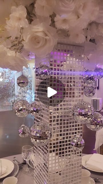 Rock and Roll events on Instagram: "Creating unforgettable memories, decorating disco ball theme 18th birthday party.   #discoballlovers #discoball #discoballbackdrop #discoballcenterpiece #discoballtheme #discoballdecoration #18thbirthday #chicagopartydecorator #chicagoballoons #18thbirthdayparty #rockandrollevents" Disco Party Centerpiece Ideas, Disco Ball Centerpiece Ideas, Disco Theme Party Decorations, Disco Theme Birthday Party, Disco Themed Birthday Party, Disco Ball Theme, Disco Theme Parties Decorations, Rock And Roll Party Decorations, Disco Theme Parties