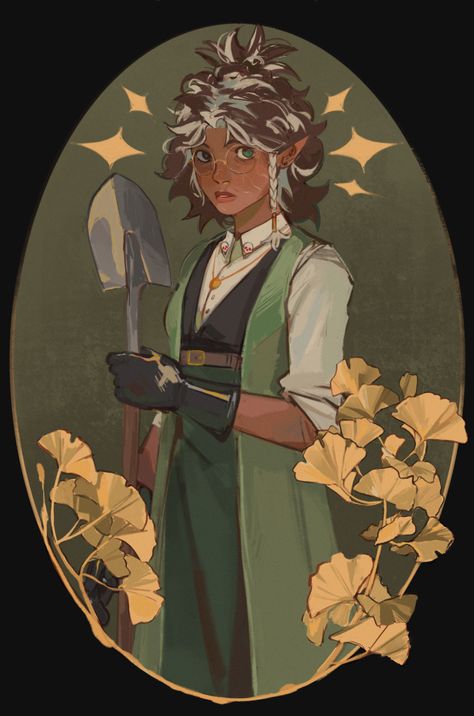 Bishop Character Design, Botanist Character Design, Gender Neutral Character Design, Herbalist Character Design, Gardener Character Design, Non Human Character Design, Character Design Poses Reference, Black Woman Character Design, Dnd Character Art