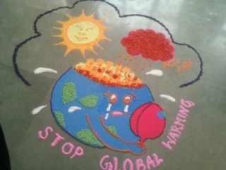 rangoli depicting global warming issue Rangoli With Message, Colorful Rangoli, Meaningful Pictures, Rangoli Patterns, Best English Songs, Colorful Rangoli Designs, Rangoli Design, Vintage Christmas Cards, Rangoli Designs