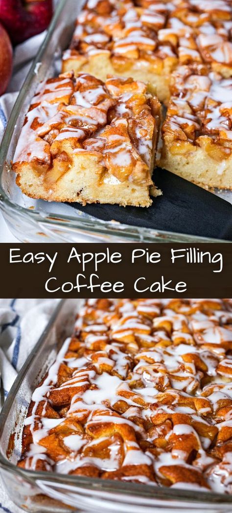 Apple Pie Filling Cake Recipe, Apple Pie Filling Coffee Cake, Pie Filling Coffee Cake, Easy Apple Pie Filling, Apple Pie Filling Recipes, Coffee Cake Recipes Easy, Apple Coffee Cakes, Fluffy Cake, Pie Filling Recipes