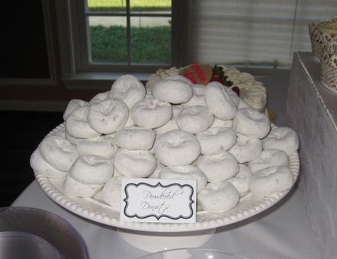 Photo 1 of 21: All White / Bridal/Wedding Shower "Jackie's All White Bridal Shower" | Catch My Party All White Party Ideas, White Party Foods, White Out Party, White Foods, White Dessert Tables, White Party Ideas, White Party Decorations, White Desserts, Winter Bridal Showers