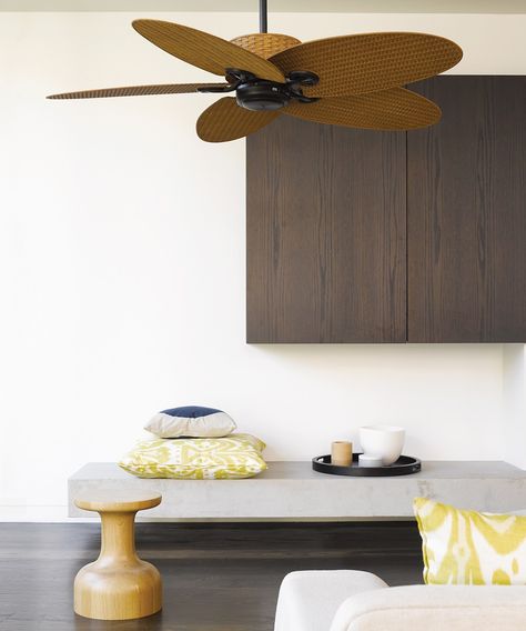 Fijian II 132cm Fan In Bronze With Coffee Coloured Rattan Blades | Ceiling Fans | Fans Surf Shack Interior, Resort Furniture, Retractable Canopy, Edwardian House, Lights Ceiling, Hammock Stand, Beacon Lighting, Yellow Houses, Beach House Style