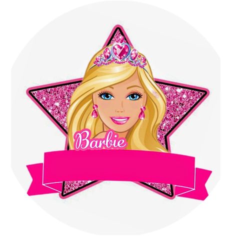 Barbie Cake Topper Printable, Barbie Topper, Barbie Cake Topper, Topper Barbie, Happy Birthday Barbie, Barbie Stickers, Barbie Decorations, Happy Birthday Clip Art, Topper Name