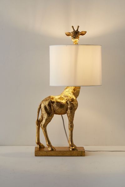 Giraffe Bedroom, Chic Table Lamp, Giraffe Lamp, Animal Bedroom, Animal Lamp, Gold Rooms, Nursery Room Design, Chic Table, Gold Lamp