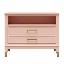 Girl Nightstand, Wide Nightstand, Pink Nightstands, Cosmoliving By Cosmopolitan, White Nightstand, Painted Dresser, Chair Height, 6 Drawer Dresser, Open Shelf