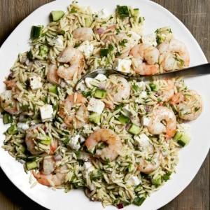 Roasted Shrimp With Feta Ina Garten, Shrimp Recipes Ina Garten, Ina Garten Shrimp Orzo Salad, Shrimp And Orzo Salad Ina Garten, Roasted Shrimp And Orzo Ina Garten, Ina Garten Shrimp Salad, Ina Garten Greek Orzo Salad, Orzo Salad Ina Garten, Ina Garten Orzo Salad