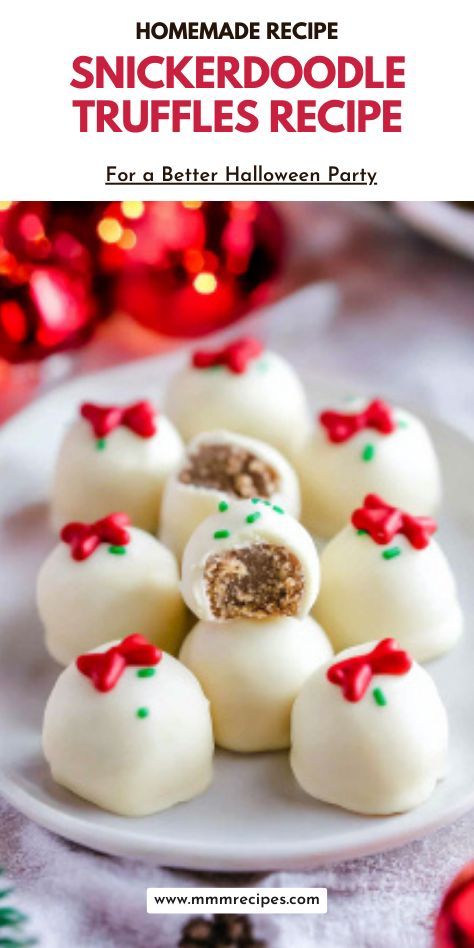 These Snickerdoodle Truffles are creamy, delicious, and wrapped in a cinnamon-sugar coating! Perfect for Christmas goodie trays, bake day ideas, or holiday treat boxes. Sweet and indulgent, they’re a fun twist on a classic cookie. Save this easy recipe for a holiday treat everyone will love! Snickerdoodle Truffles, Christmas Potluck, Easy Truffles, Truffles Recipe, Dessert Spread, Candy Truffles, Dessert Gifts, Recipe Dessert, Christmas Recipe